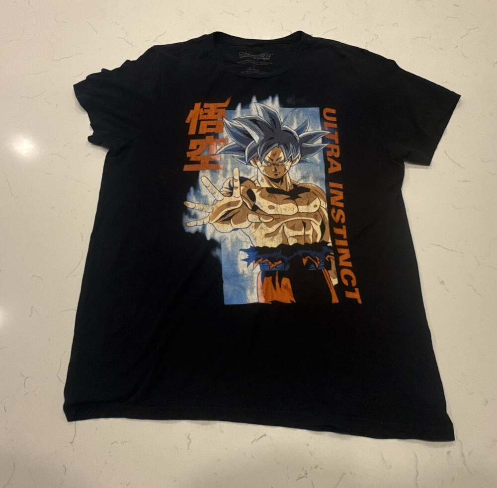 Dragon Ball Super Ultra Instinct Goku T-Shirt Size L Black Anime